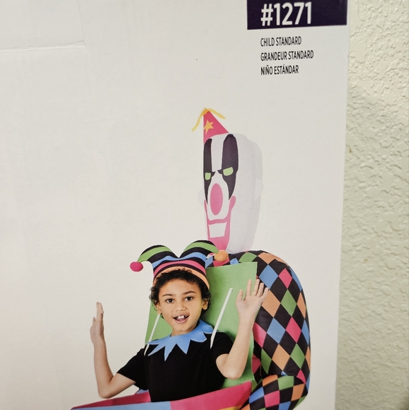 Jack In The Box Child Inflatable Halloween Costume Childs Medium 8-10 NEW - Picture 5 of 5